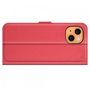 Чехол книжка для iPhone 13 mini отделения для карт и подставка Красный