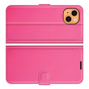 Чехол книжка для iPhone 13 mini отделения для карт и подставка Розовый