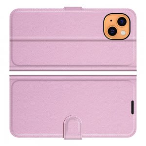 Чехол книжка для iPhone 13 mini отделения для карт и подставка Светло Розовый