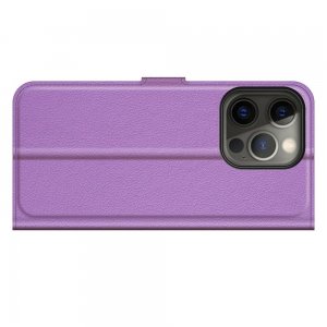 Чехол книжка для iPhone 13 Pro отделения для карт и подставка Фиолетовый