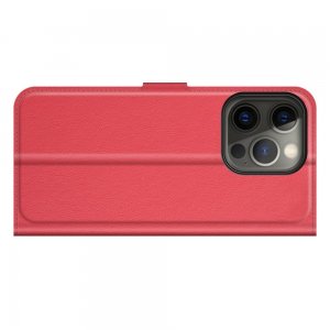 Чехол книжка для iPhone 13 Pro отделения для карт и подставка Красный