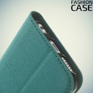 Чехол книжка для iPhone 6S / 6 с скрытой магнитной застежкой - Голубой