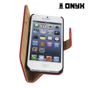 Чехол книжка для iPhone SE - Красный