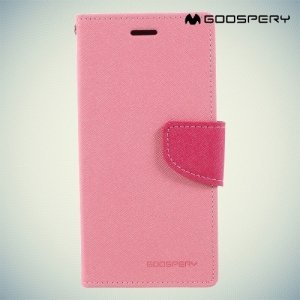 Чехол книжка для iPhone Xs / X Mercury Goospery - Розовый