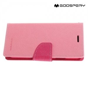 Чехол книжка для iPhone Xs / X Mercury Goospery - Розовый