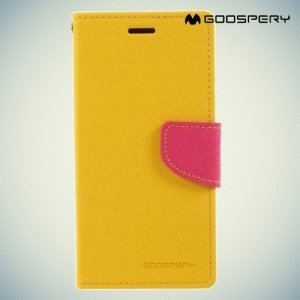 Чехол книжка для iPhone X Mercury Goospery - Желтый
