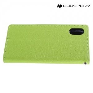 Чехол книжка для iPhone X Mercury Goospery - Зеленый