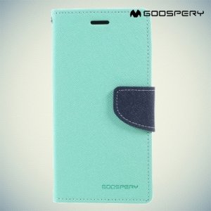Чехол книжка для iPhone Xs / X Mercury Goospery - Бирюзовый