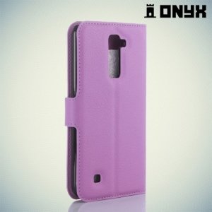 Чехол книжка для LG K10 K410 - Фиолетовый