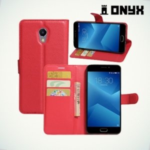 Чехол книжка для Meizu M5 Note - Красный