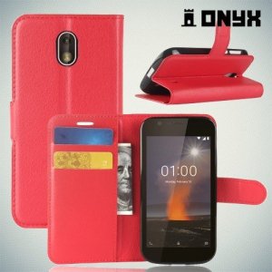 Чехол книжка для Nokia 1 - Красный