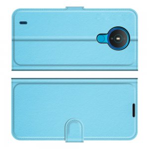 Чехол книжка для Nokia 1.4 отделения для карт и подставка Синий