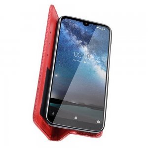 Чехол книжка для Nokia 2.2 с магнитом и отделением для карты - Красный