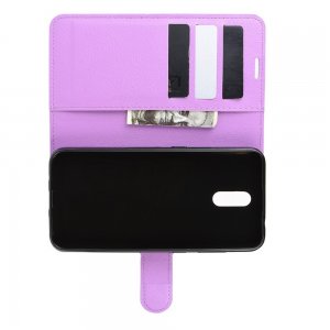 Чехол книжка для Nokia 2.3 отделения для карт и подставка Фиолетовый