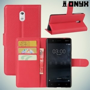 Чехол книжка для Nokia 3 - Красный