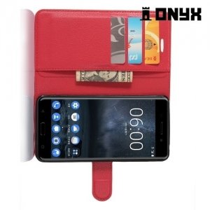 Чехол книжка для Nokia 6 - Красный