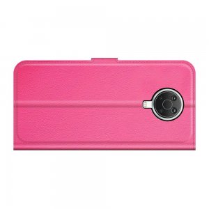 Чехол книжка для Nokia G10 / Nokia G20 отделения для карт и подставка Розовый
