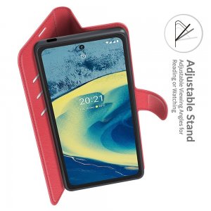Чехол книжка для Nokia XR20 отделения для карт и подставка Красный