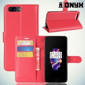 Чехол книжка для OnePlus 5 - Красный