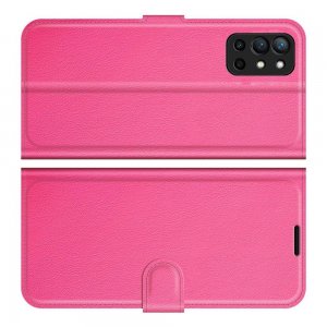Чехол книжка для OnePlus 9R отделения для карт и подставка Розовый