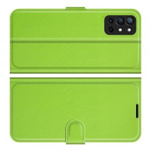 Чехол книжка для OnePlus 9R отделения для карт и подставка Зеленый