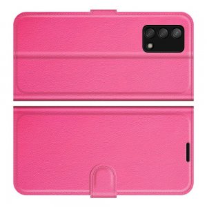 Чехол книжка для Oppo A74 отделения для карт и подставка Розовый