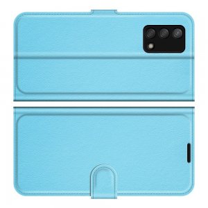 Чехол книжка для Oppo A74 отделения для карт и подставка Синий