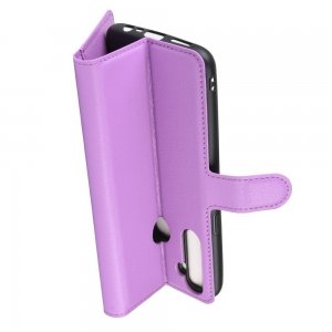 Чехол книжка для OPPO Realme 5 Pro отделения для карт и подставка Фиолетовый