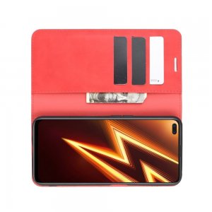 Чехол книжка для Realme 6 Pro с магнитом и отделением для карты - Красный