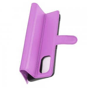 Чехол книжка для Realme 7 Pro отделения для карт и подставка Фиолетовый