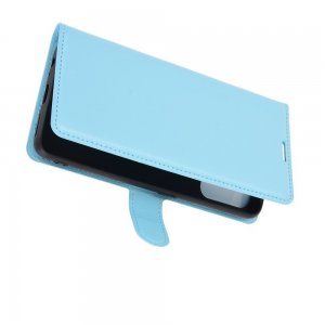 Чехол книжка для Realme 7 Pro отделения для карт и подставка Синий