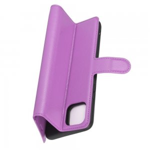 Чехол книжка для Realme C11 отделения для карт и подставка Фиолетовый