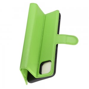 Чехол книжка для Realme C11 отделения для карт и подставка Зеленый