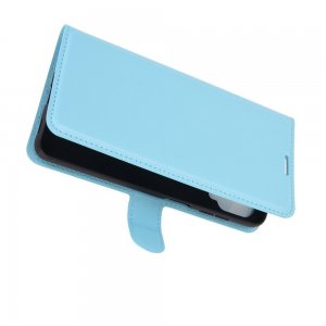 Чехол книжка для Samsung Galaxy A12 отделения для карт и подставка Синий