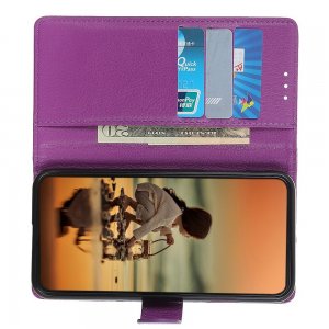 Чехол книжка для Samsung Galaxy A31 отделения для карт и подставка Фиолетовый