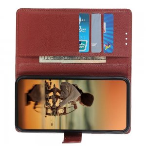 Чехол книжка для Samsung Galaxy A31 отделения для карт и подставка Коричневый