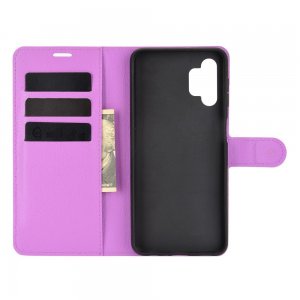 Чехол книжка для Samsung Galaxy A32 отделения для карт и подставка Фиолетовый