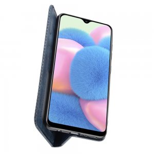 Чехол книжка для Samsung Galaxy A41 с магнитом и отделением для карты - Синий