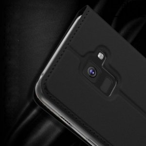 Чехол книжка для Samsung Galaxy A5 2018 SM-A530F с скрытой магнитной застежкой - Черный