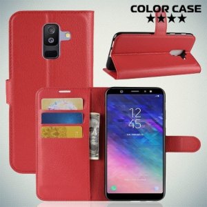 Чехол книжка для Samsung Galaxy A6 Plus 2018 - Красный