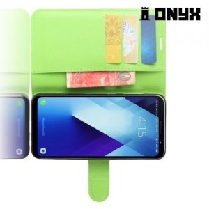 Чехол книжка для Samsung Galaxy A7 2018 SM-A730F - Зеленый