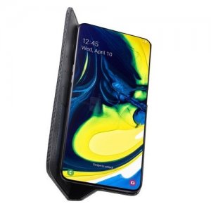 Чехол книжка для Samsung Galaxy A80 / A90 с магнитом и отделением для карты - Черный
