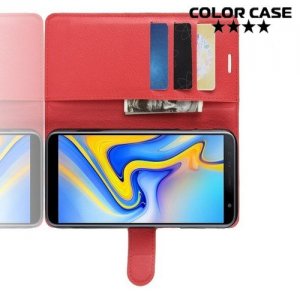 Чехол книжка для Samsung Galaxy J6 Plus - Красный