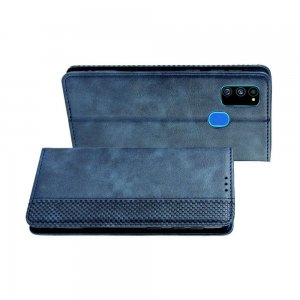 Чехол книжка для Samsung Galaxy M30s с магнитом и отделением для карты - Синий