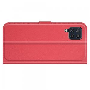 Чехол книжка для Samsung Galaxy M32 отделения для карт и подставка Красный