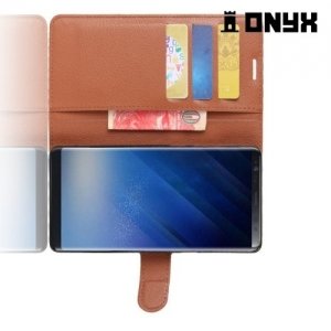 Чехол книжка для Samsung Galaxy Note 8 - Коричневый