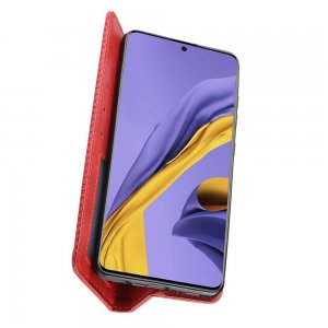 Чехол книжка для Samsung Galaxy S20 Plus с магнитом и отделением для карты - Красный
