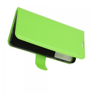 Чехол книжка для Samsung Galaxy S21 Plus / S21+ отделения для карт и подставка Зеленый
