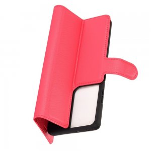 Чехол книжка для Samsung Galaxy S21 Ultra отделения для карт и подставка Красный