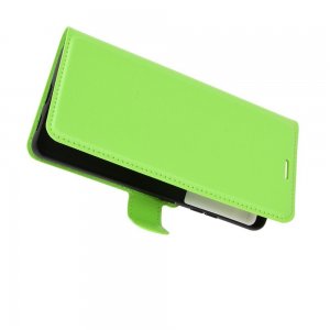 Чехол книжка для Samsung Galaxy S21 Ultra отделения для карт и подставка Зеленый